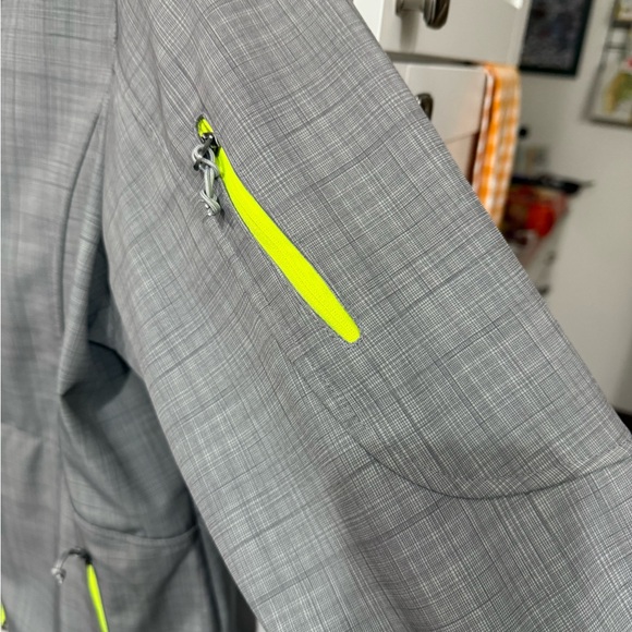 Falls Creek Gray Soft Shell Coat with Neon Green Zippers - Picture 3 of 7